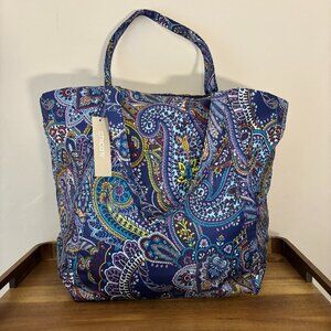 Chico's Purple Paisley Print Nylon Tote New